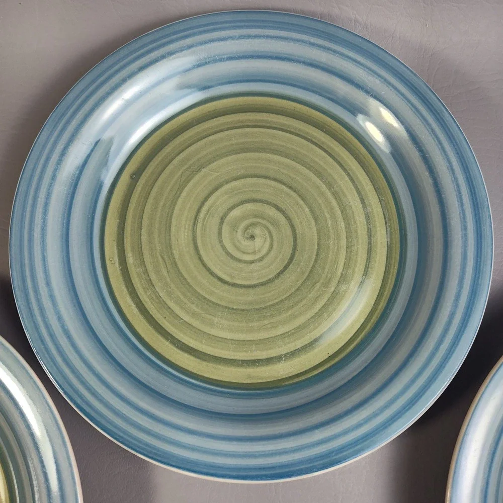 Pier 1 Valencia Blue Green Swirl Salad‎ Plates 7.5